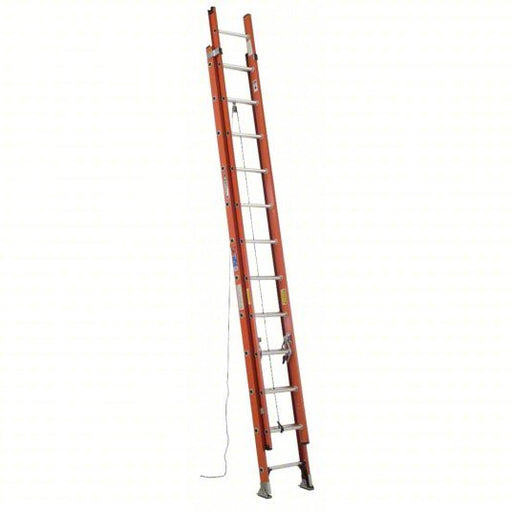 Werner D6224-2 Extension Ladder 24 ft Industry Ladder Size, 21 ft Extended Ladder Ht, D-Rung, 52 lb Net Wt - KVM Tools Inc.KV3W139
