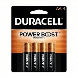 Duracell MN1500B4Z Battery, AA, Premium, Alkaline, 1.5V DC, CopperTop, 4 PK