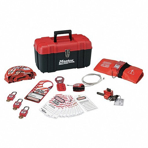 Master Lock 1457V410KA Portable Lockout Kit, Filled, Valve, 23 - KVM Tools Inc.KV3WPA8