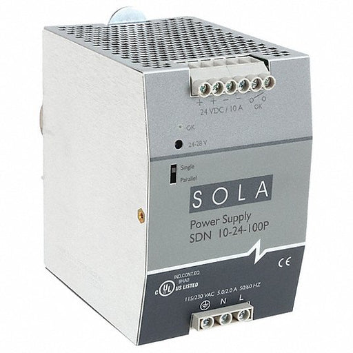 SOLAHD SDN1024100P DC Power Supply DIN Rail, 240 W Output Power - Rated, 10 A Current - Output, Single Phase - KVM Tools Inc.3WY65