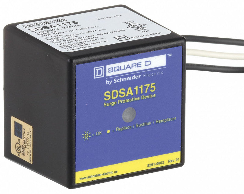 Square D SDSA1175 Surge Protection Device, Single Phase, 120/240V AC, 1200V (L-L)/700V (L-N), 150 V AC, 4X