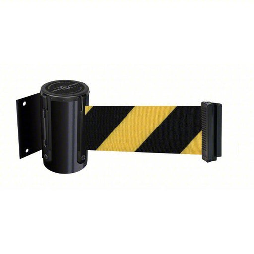 Tensabarrier 896 - STD - 33 - STD - NO - D4X - C Retractable Belt Barrier Fixed Mounting Plate, 7 1/2 ft Belt Lg, Pattern, Black/Yellow - KVM Tools Inc.KV3YJD7