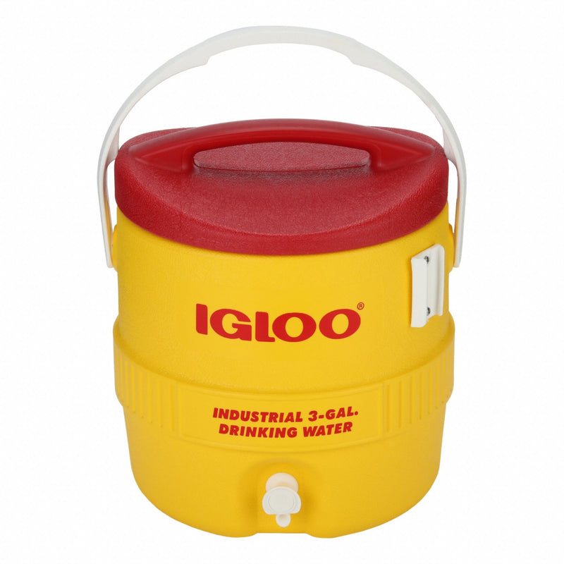 Igloo 431 Beverage Dispenser, Yellow, Red, 1 day Ice Retention, 3 gal Capacity, 14 in Overall Ht