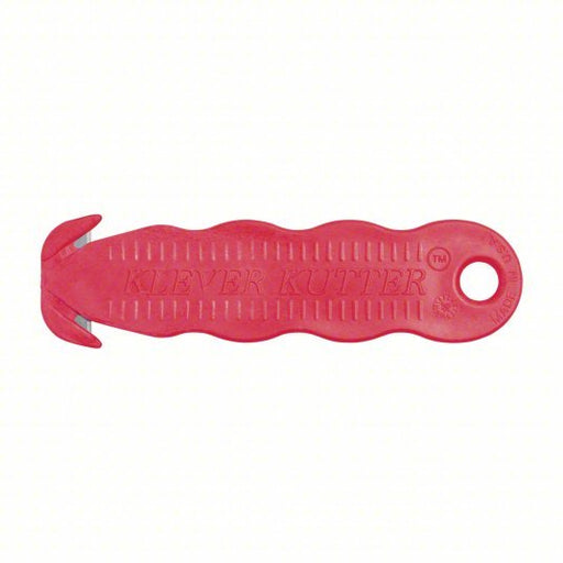 Klever KCJ - 1R Safety Cutter 4 5/8 in Overall Lg, Contoured Handle, Textured, Steel, Red, 10 PK - KVM Tools Inc.KV3ZGL3