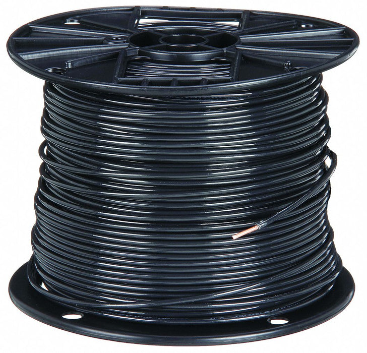 Southwire 11587301 THHN Building Wire, Copper, 12 AWG, Solid, Black, 500 ft Spool, 600 V, Nylon/PVC Insulation, 1 Conductor