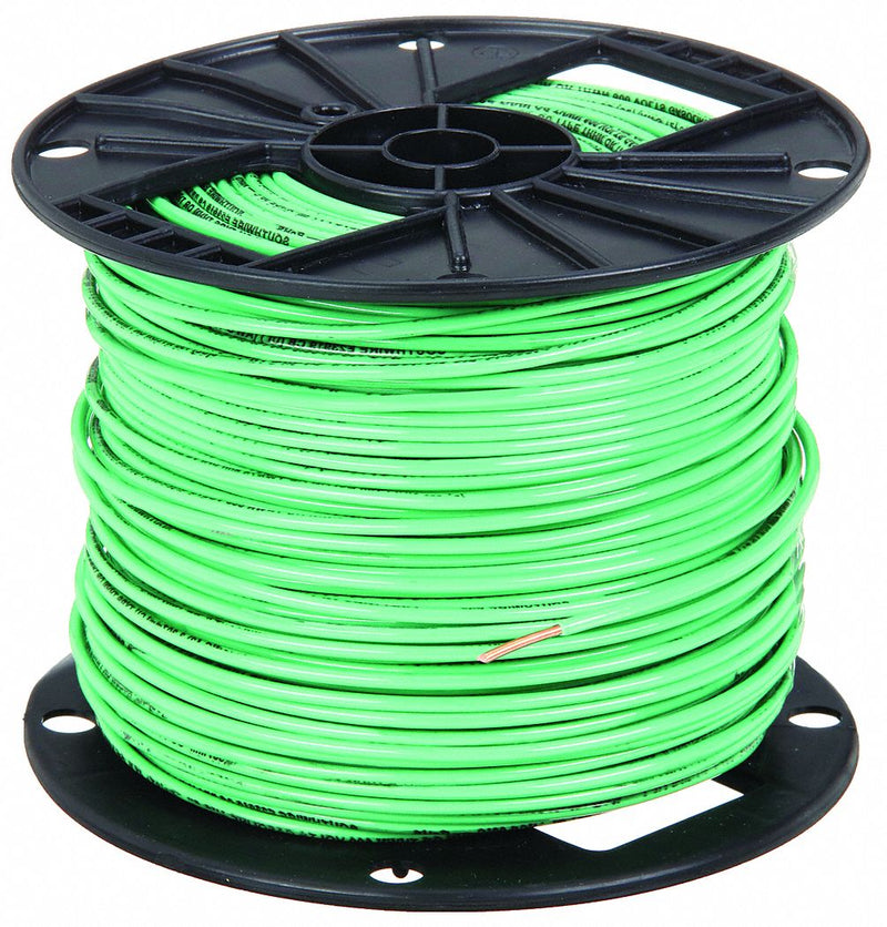 Southwire 11599801 Building Wire, THHN, Copper, 10 AWG, Solid, 1 Conductor, Green, 500 ft, 600V
