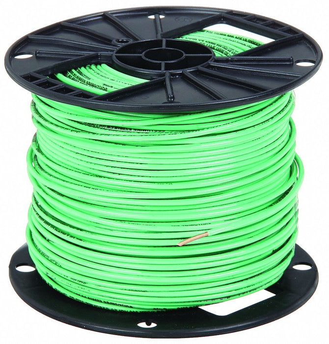 Southwire 11599801 Building Wire, THHN, Copper, 10 AWG, Solid, 1 Conductor, Green, 500 ft, 600V