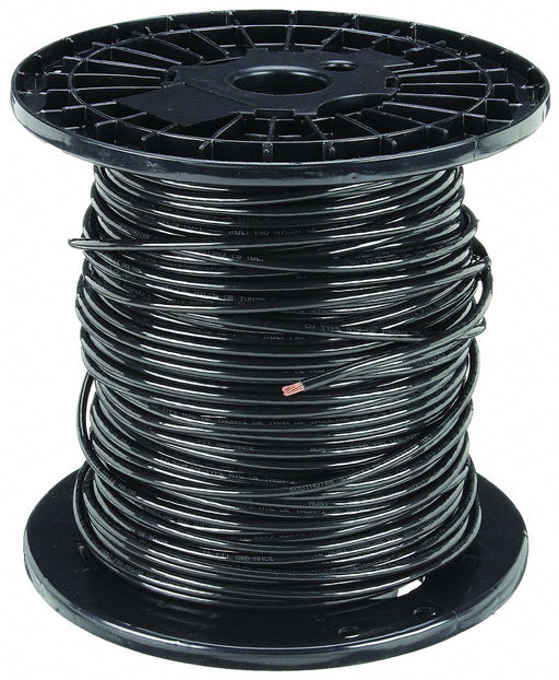 Southwire 20499001 Simpull THHN 4 AWG Copper Building Wire Black 500 ft Spool