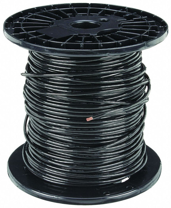 Southwire 20499001 Simpull THHN 4 AWG Copper Building Wire Black 500 ft Spool