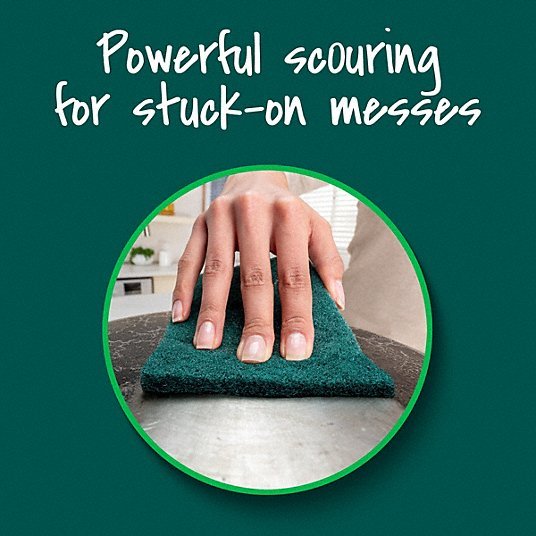 Scotch - Brite 222 Scotch - Brite Heavy Duty Scour Pad Synthetic Fiber, 6 in Lg, 3 3/4 in Wd, 2 PK - KVM Tools Inc.KV874KZ4