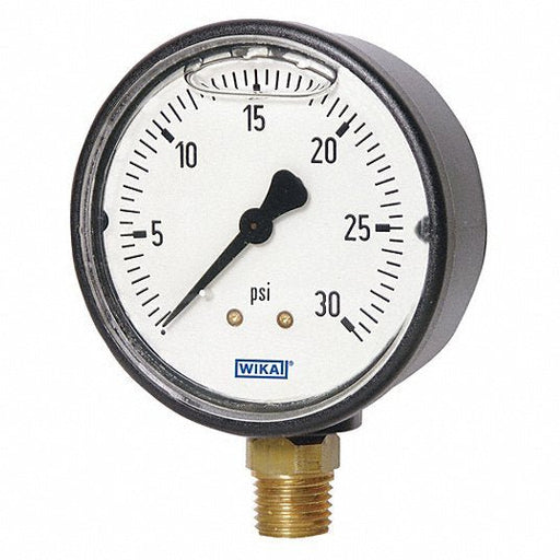 Wika 113.13.25.60.L Commercial Pressure Gauge Liquid - Filled, 0 to 60 psi (0 to 410 kPa), 2 1/2 in Dial, Bottom - KVM Tools Inc.KV442Y74