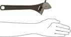 McMaster 4019N15 Black - Oxide Steel Adjustable Wrench Plain Grip, 12" Overall Length, 1 - 1/2" Maximum Jaw Capacity - KVM Tools Inc.KV4019N15