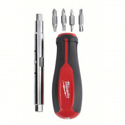 Milwaukee 48-22-2760 Multi-Bit Screwdriver #1/1/4 in/#2/3/16 in/3/8 in Tip Size, 8 Tips, 10 in Overall Lg - KVM Tools Inc.KV406R65
