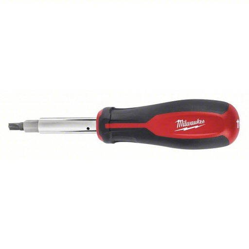Milwaukee 48-22-2760 Multi-Bit Screwdriver #1/1/4 in/#2/3/16 in/3/8 in Tip Size, 8 Tips, 10 in Overall Lg - KVM Tools Inc.KV406R65