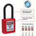 Master Lock 406RED Lockout Padlock Keyed Different, Thermoplastic, Std Body Body Size, Plastic, Red - KVM Tools Inc.KV1TDC9