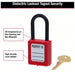 Master Lock 406RED Lockout Padlock Keyed Different, Thermoplastic, Std Body Body Size, Plastic, Red - KVM Tools Inc.KV1TDC9