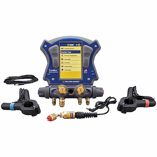 Yellow Jacket 40881 Manifold Gauge 4 Valves, Series TITANMAX™, YJACK VIEW® - KVM Tools Inc.KV833EF1
