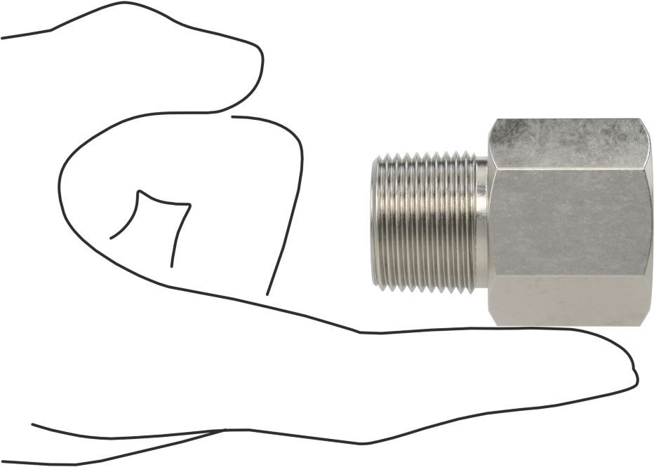 McMaster 4092K54 Precision Extreme-Pressure 316 Stainless Steel Fitting, Straight Adapter, 3/4 BSPP Female × 3/4 NPT Male