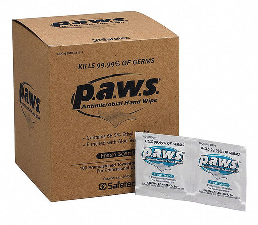 First Aid Only M928 Hand Sanitizer Wipes, Packet, 100 Wipes per Container, Fragrance Free, Antimicrobial