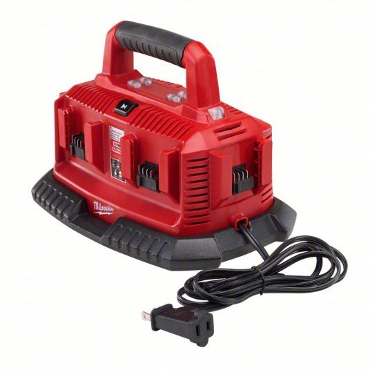 Milwaukee 48-59-1806 Battery Charger, Multi-Port Sequential Charging, For 18V, Li-ion, Std, 120V - KVM Tools Inc.KV40K996