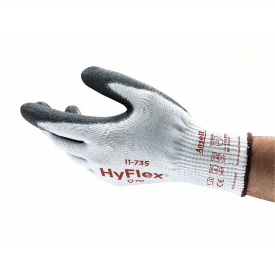 Hyflex 11 - 735 Coated Gloves 2XL (11), ANSI Cut Level A4, Palm, Dipped, Polyurethane, Sandy, 1 PR - KVM Tools Inc.KV40LJ74