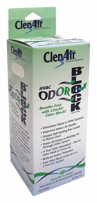 Nu-Calgon 6106-00 System Odor Neutralizer, ClenAir Original, 2 lb Box, 2, 500 sq ft, Fresh, White, Gel
