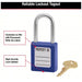 Master Lock 410BLU Lockout Padlock Keyed Different, Thermoplastic, Std Body, Metal, Blue - KVM Tools Inc.KV4FF98