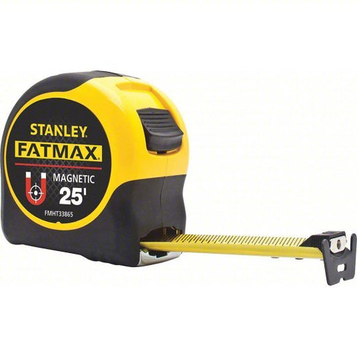 Stanley FMHT33865L Tape Measure Inch, Magnetic Single Hook Tip, Plastic with Rubberized Grip, 25 ft, 1/16 in - KVM Tools Inc.KV410D33
