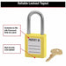 Master Lock 410YLW Lockout Padlock Keyed Different, Thermoplastic, Std Body Body Size, Metal, Yellow - KVM Tools Inc.KV4FG05