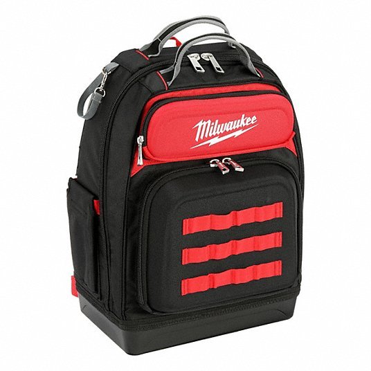 Milwaukee 48 - 22 - 8201 Tool Backpack 18 in W 9 7/16 in D 20 3/8 in H, Ballistic Nylon, Red, 46 Inside Pockets - KVM Tools Inc.KV416P44