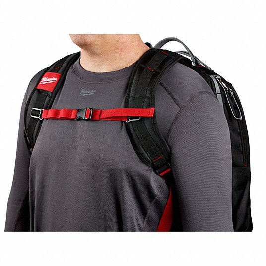 Milwaukee 48 - 22 - 8201 Tool Backpack 18 in W 9 7/16 in D 20 3/8 in H, Ballistic Nylon, Red, 46 Inside Pockets - KVM Tools Inc.KV416P44