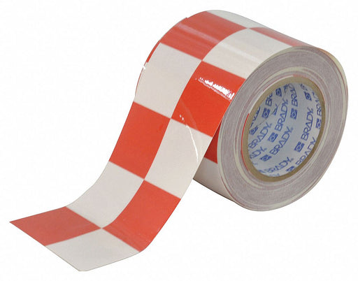 Brady 121918 ToughStripe Floor Marking Tape, Red/White Checkered