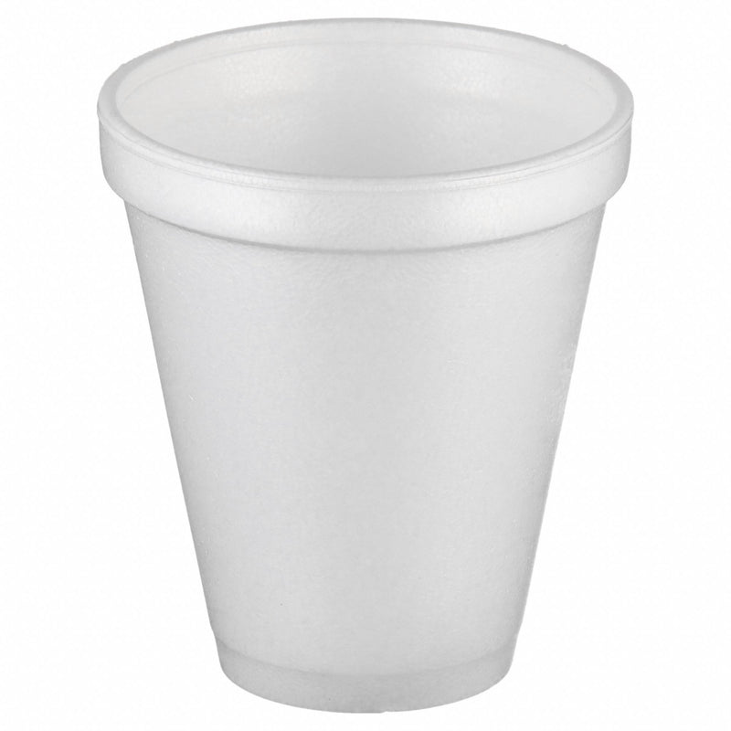 Dart 10J10 Disposable Hot Cup, 10 oz Capacity, White, Foam, Unwrapped, Patternless, 1,000 PK