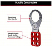 Master Lock 421 Lockout Hasp Std Hasp, 1.5 in Opening Size, Red, 6 Padlocks - KVM Tools Inc.KV40CL94