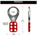 Master Lock 421 Lockout Hasp Std Hasp, 1.5 in Opening Size, Red, 6 Padlocks - KVM Tools Inc.KV40CL94
