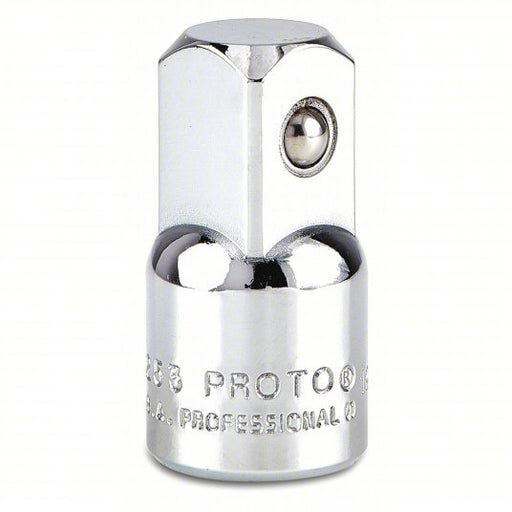 Proto J5253 Socket Adapter 1/2 in Output Drive Size, Square, 1 7/16 in Overall Lg, Chrome, Locking - KVM Tools Inc.KV426H16