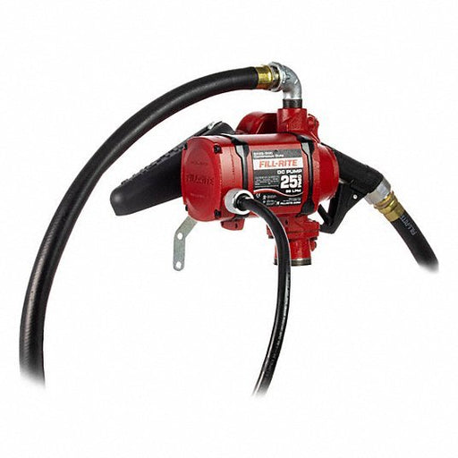 Fill - Rite NX25 - DDCNB - AA Fuel Transfer Pump with Hose & Nozzle, Bung, 25 gpm Max. Flow Rate, 24V DC, Auto - KVM Tools Inc.KV429J11