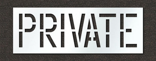 Rae STL-108-71829 Individual Stencil, Private, 0.125 in Thick, 24 in Overall Ht, 68 in Overall Wd, Highway Gothic