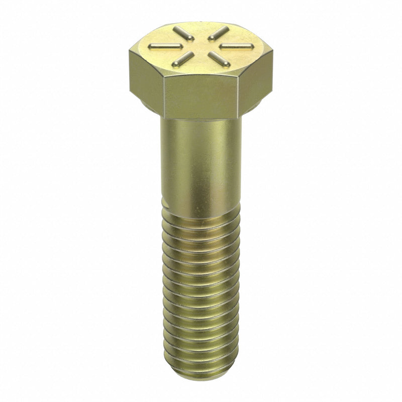 Approved Vendor N04104.037.0150 Hex Head Cap Screw, Steel, Grade 8, Zinc Yellow, 3/8"-16, Coarse, 1 1/2 in lg, Made in USA*, 50 PK