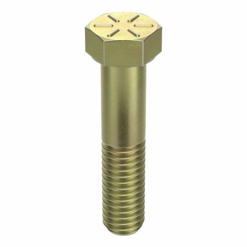 Approved Vendor N04104.043.0175 Hex Head Cap Screw, Steel, Grade 8, Zinc Yellow, 7/16"-14, Coarse, 1 3/4 in lg, Made in USA*, 25 PK