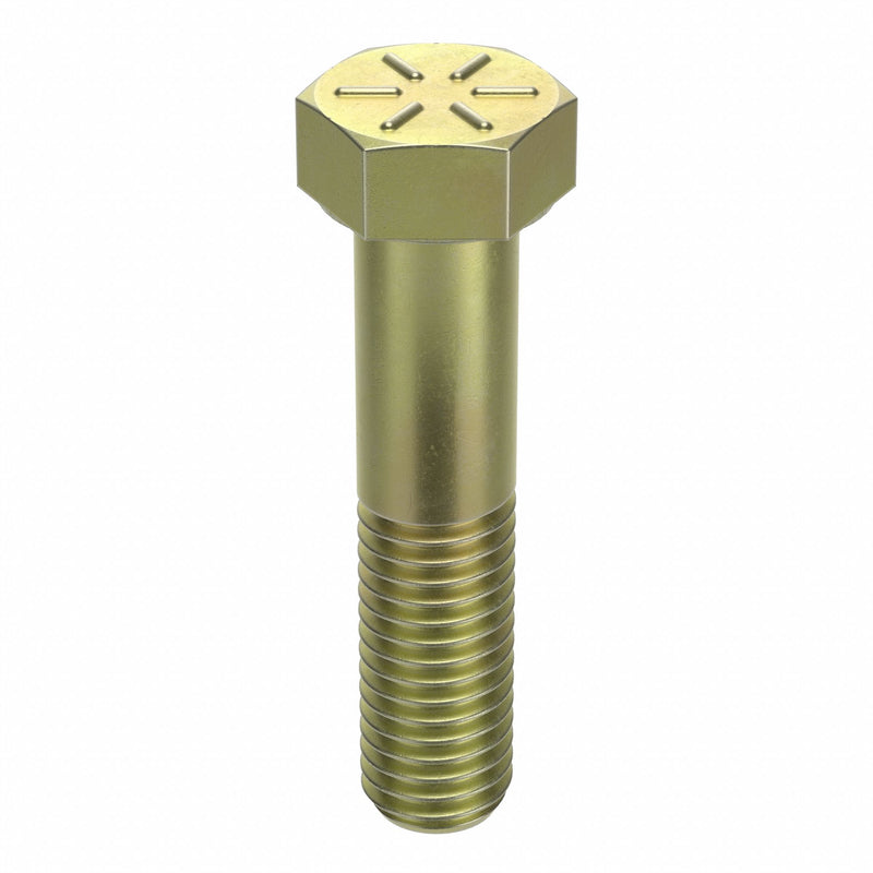 Approved Vendor N04104.056.0225 Hex Head Cap Screw, Steel, Grade 8, Zinc Yellow, 9/16"-12, Coarse, 2 1/4 in lg, Made in USA*, 10 PK