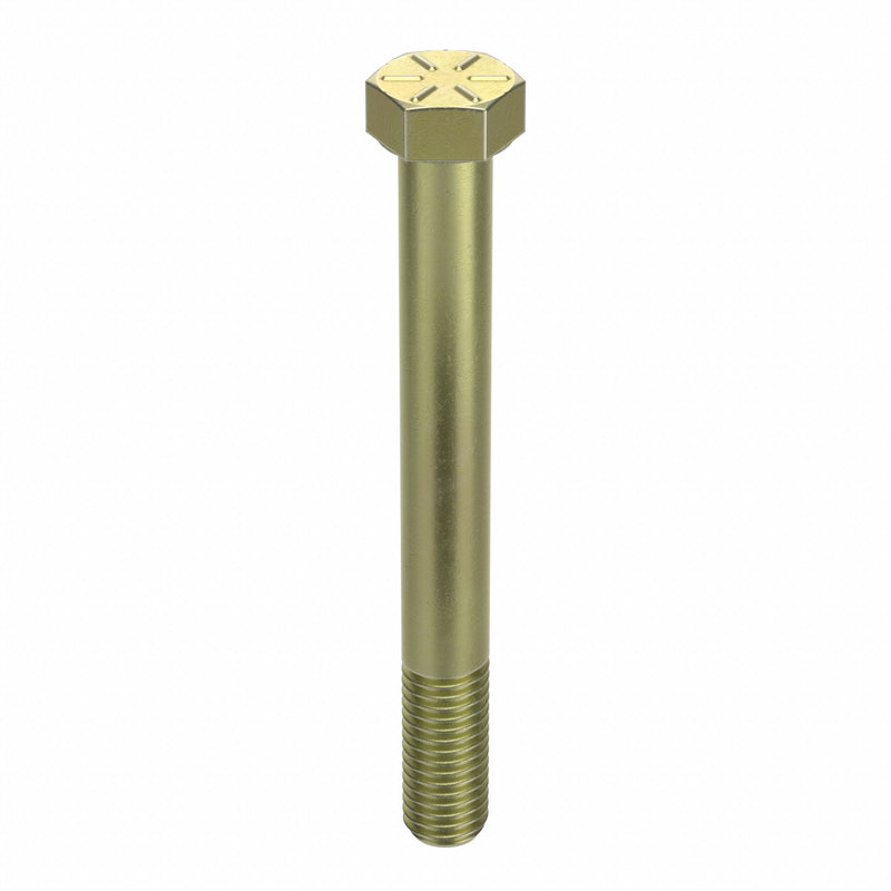 Approved Vendor N04104.050.0400 Hex Head Cap Screw, Steel, Grade 8, Zinc Yellow, 1/2"-13, Coarse, 4 in lg, Made in USA*, Inch, 5 PK