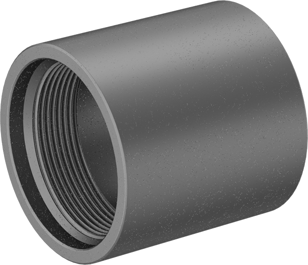 McMaster 43245K369 Medium-Pressure Straight Pipe Connector with Recessed Threading, Galvanized Steel, 2 NPT Female