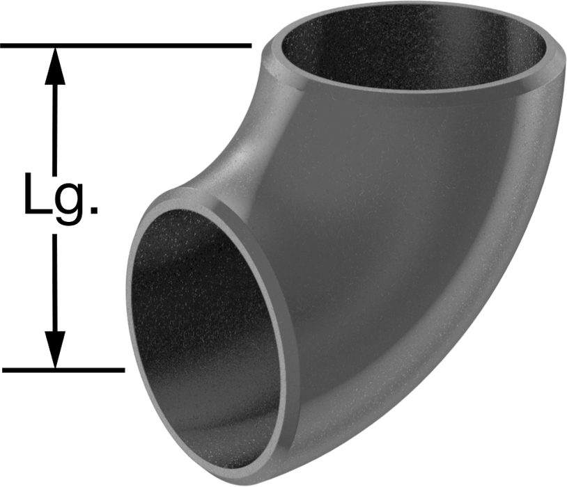 McMaster 43425K167 Standard-Wall Butt-Weld Steel Short 90° Elbow, Schedule 40, 2 Pipe Size, Unthreaded