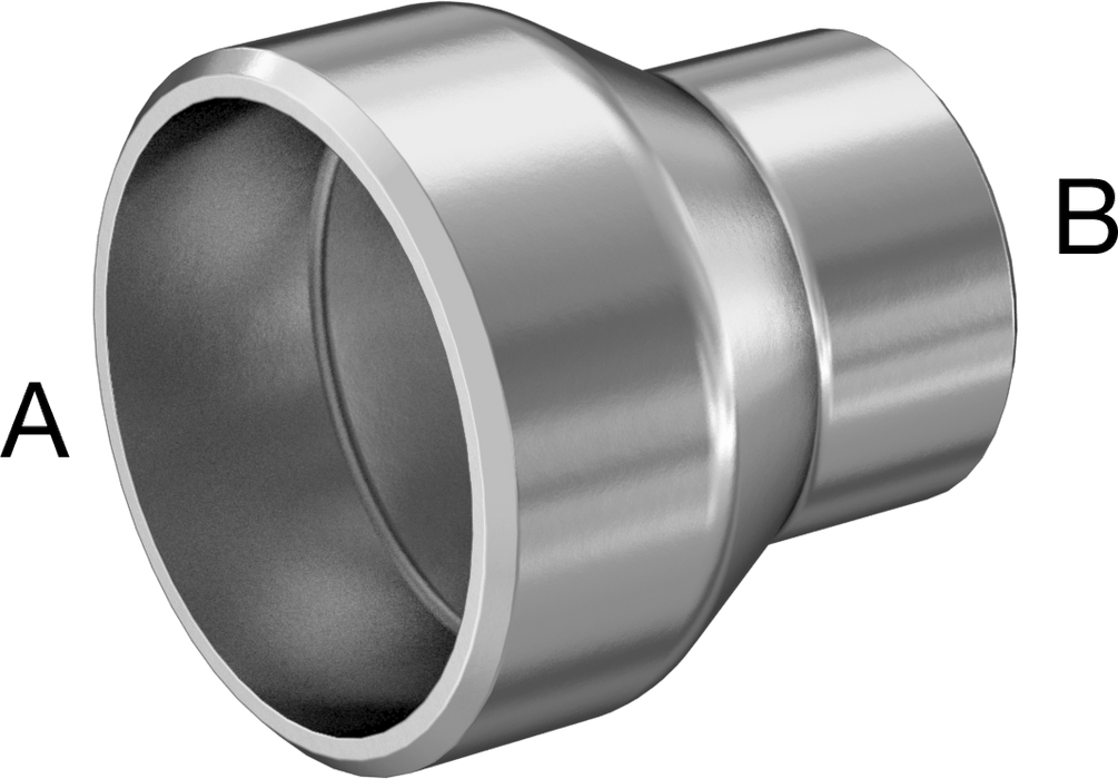 McMaster 43485K115 Standard-Wall Butt-Weld 6061 Aluminum Straight Reducer, Schedule 40, 3 × 2 Pipe Size, Unthreaded