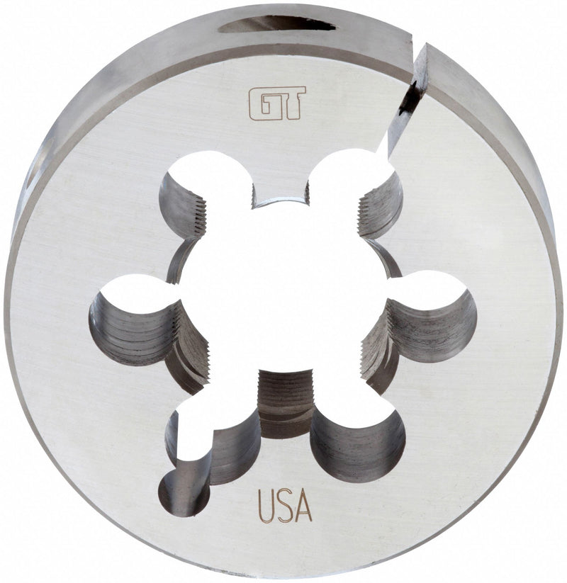 Chicago-Latrobe 402951 Round Threading Die, 1 1/4 in-7 UNC, 3 in OD, Carbon Steel, Adjustable, 382 Greenfield Threading Series
