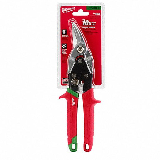 Milwaukee 48 - 22 - 4520 Aviation Snip Right/Straight, 10 in Overall Lg, 5 in Cutting Lg, Steel, Plastic, Plastic - KVM Tools Inc.KV437K20
