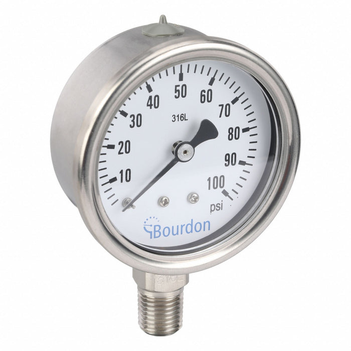 Bourdon MEX3-D50.H21/0133 Industrial Pressure Gauge 0-100 psi