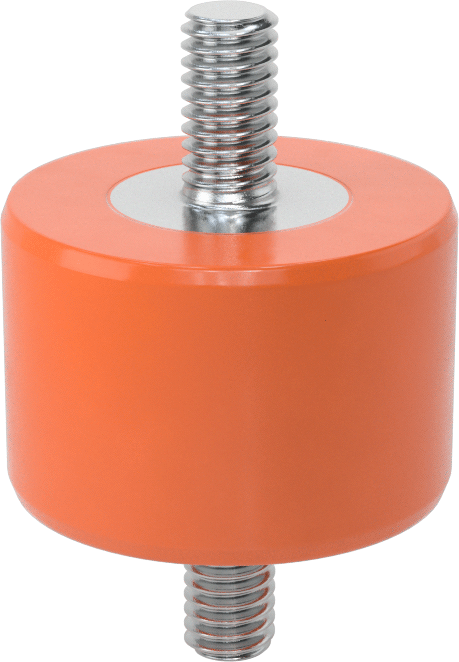 McMaster 4403K661 Silicone Vibration-Damping Sandwich Mount, 5/16"-18 Zinc-Plated Steel Stud, 175 lb Capacity