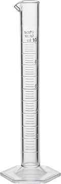 McMaster 4436T31 Clear PMP Plastic Graduated Cylinder, 10 ml / 0.34 fl oz, Class B, Autoclavable